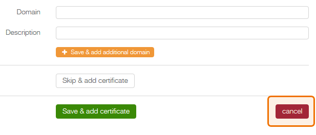 add domain form - cancel