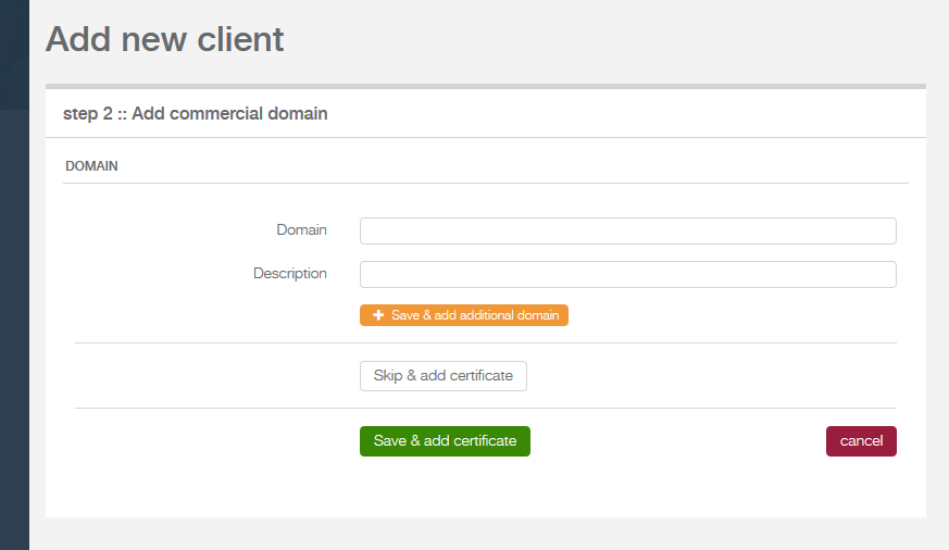 add domain form